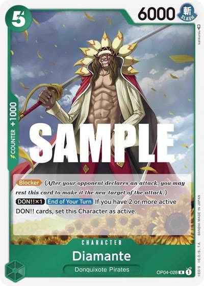 Diamante (OP04) #OP04-028 Rare (Foil Lightly Played) Kingdoms of Intrigue One Piece Card Game: 2023