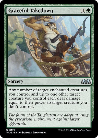 Graceful Takedown (WOE) #171 Uncommon (Lightly Played) Wilds of Eldraine Magic: The Gathering: 2023