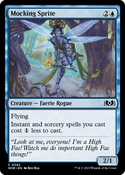 Mocking Sprite (WOE) #62 Common (Lightly Played) Wilds of Eldraine Magic: The Gathering: 2023