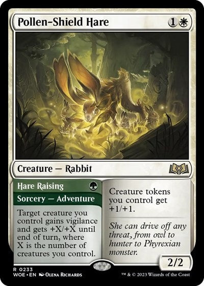 Pollen Shield Hare (WOE) #233 Rare Wilds of Eldraine Magic: The Gathering: 2023