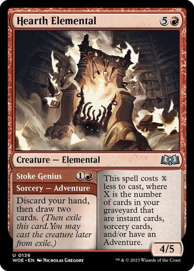 Hearth Elemental (WOE) #136 Uncommon (Lightly Played) Wilds of Eldraine Magic: The Gathering: 2023