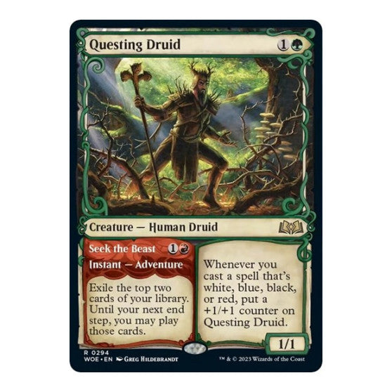 Questing Druid Showcase (WOE) #294 Rare (Foil Lightly Played) Wilds of Eldraine Magic: The Gathering: 2023