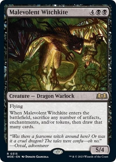 Malevolent Witchkite (WOE) #315 Rare (Lightly Played) Wilds of Eldraine Magic: The Gathering: 2023