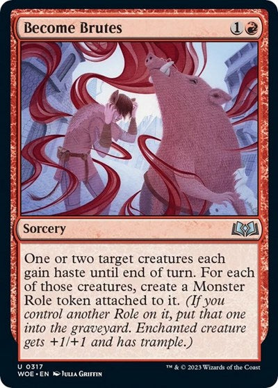 Become Brutes (WOE) #317 Uncommon (Foil Lightly Played) Wilds of Eldraine Magic: The Gathering: 2023