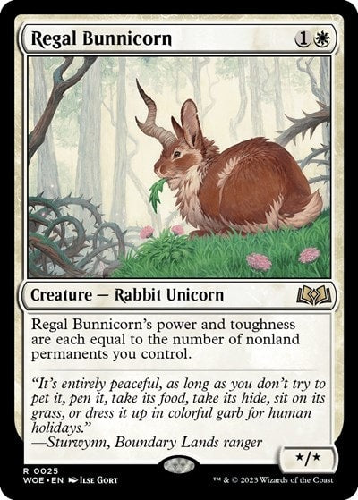 Regal Bunnicorn (WOE) #25 Rare (Lightly Played) Wilds of Eldraine Magic: The Gathering: 2023