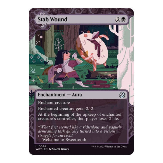 Stab Wound (WOT) #36 Uncommon (Lightly Played) Wilds of Eldraine: Enchanting Tales Magic: The Gathering: 2023
