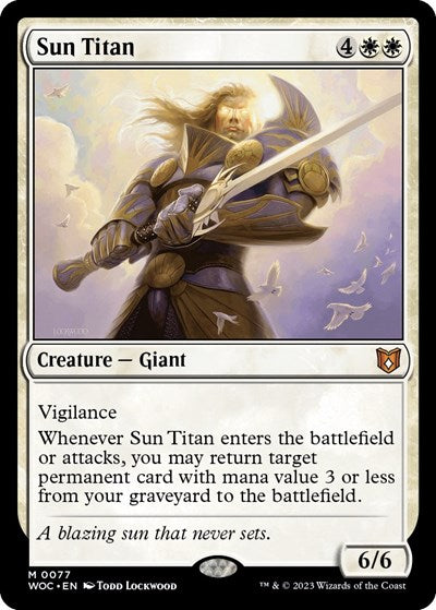 Sun Titan (WOC) #77 Mythic Rare (Lightly Played) Commander: Wilds of Eldraine Magic: 2023