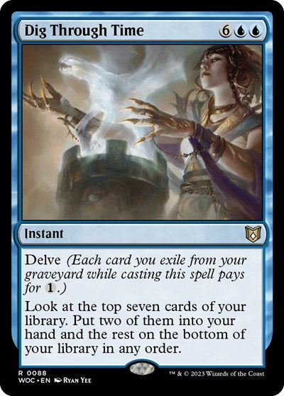 Dig Through Time (WOC) #88 Rare (Near Mint) Commander: Wilds of Eldraine Magic: The Gathering: 2023