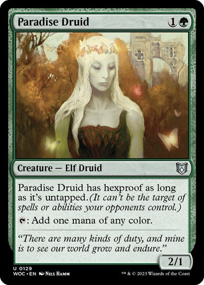 Paradise Druid (WOC) #129 Uncommon (Lightly Played) Commander: Wilds of Eldraine Magic: The Gathering: 2023