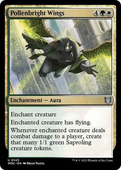 Pollenbright Wings (WOC) #143 Uncommon (Lightly Played) Commander: Wilds of Eldraine Magic: The Gathering: 2023
