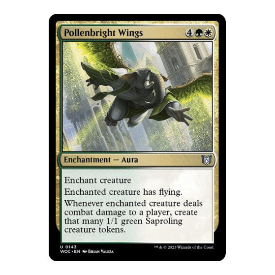 Pollenbright Wings (WOC) #143 Uncommon (Lightly Played) Commander: Wilds of Eldraine Magic: The Gathering: 2023