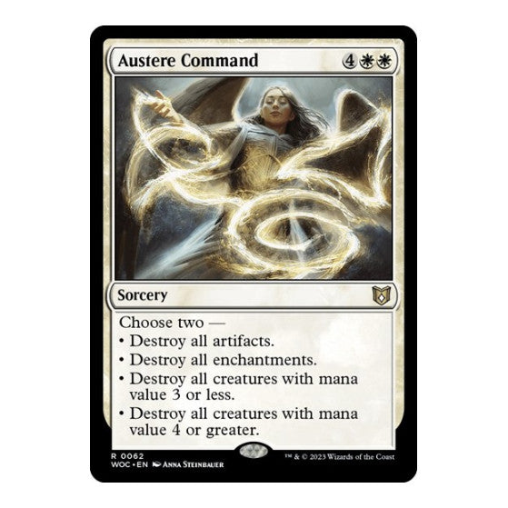Austere Command (WOC) #62 Rare (Lightly Played) Commander: Wilds of Eldraine Magic: The Gathering: 2023