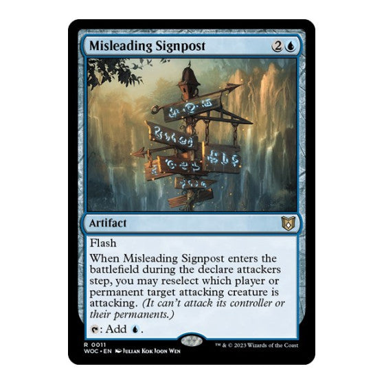 Misleading Signpost (WOC) #11 Rare (Lightly Played) Commander: Wilds of Eldraine Magic: The Gathering: 2023
