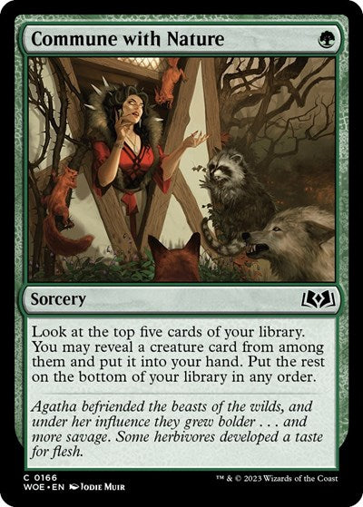 Commune with Nature (WOE) #166 Common (Near Mint) Wilds of Eldraine Magic: The Gathering: 2023
