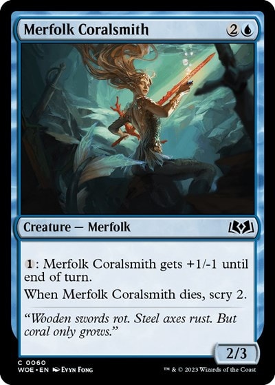 Merfolk Coralsmith (WOE) #60 Common Wilds of Eldraine Magic: The Gathering: 2023