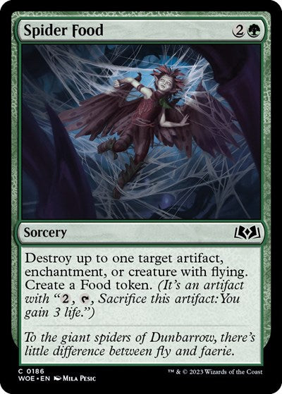 Spider Food (WOE) #186 Common (Lightly Played) Wilds of Eldraine Magic: The Gathering: 2023