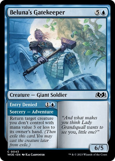2023 Magic: Wilds of Eldraine (WOE) - Belunas Gatekeeper (#43, Common) (Lightly Played)