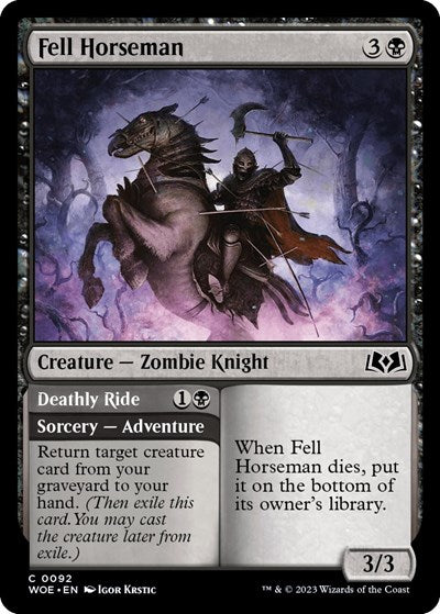 Fell Horseman (WOE) #92 Common (Lightly Played) Wilds of Eldraine Magic: The Gathering: 2023