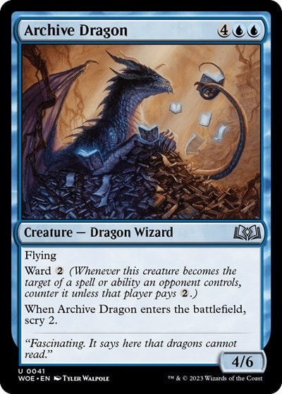 Archive Dragon (WOE) #41 Uncommon (Lightly Played) Wilds of Eldraine Magic: The Gathering: 2023