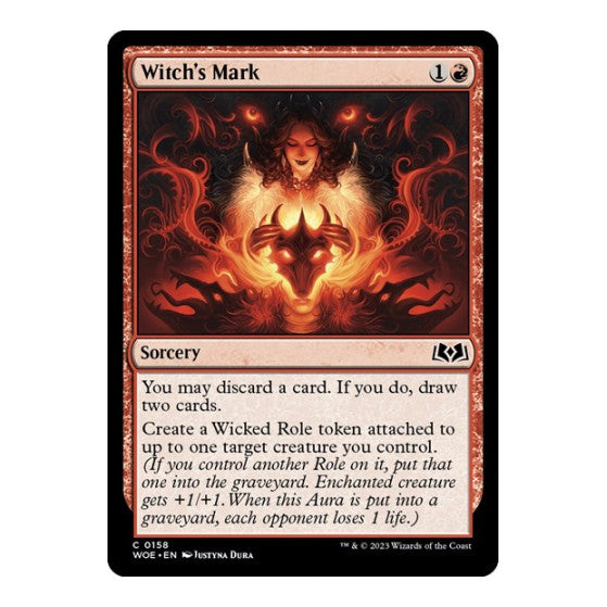 Witch's Mark (WOE) #158 Common (Lightly Played) Wilds of Eldraine Magic: The Gathering: 2023