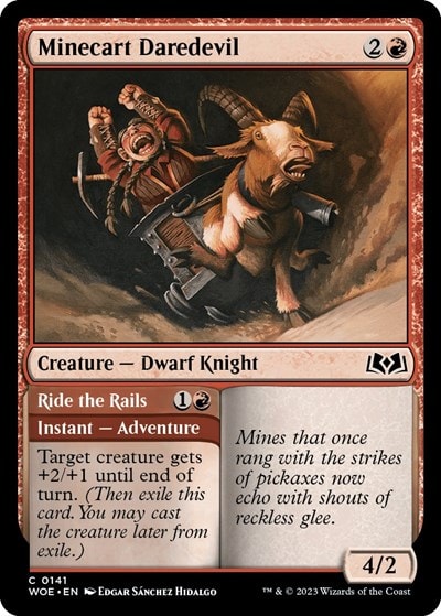 Minecart Daredevil (WOE) #141 Common (Lightly Played) Wilds of Eldraine Magic: The Gathering: 2023
