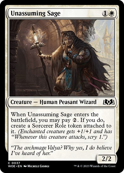 Unassuming Sage (WOE) #37 Common (Lightly Played) Wilds of Eldraine Magic: 2023