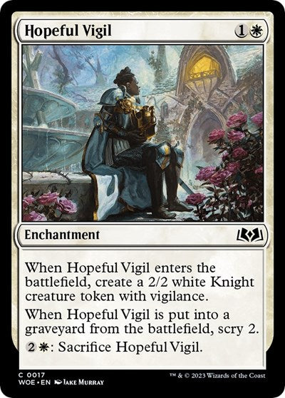 2023 Magic: Wilds of Eldraine (WOE) - Hopeful Vigil (#17, Common) (Lightly Played)