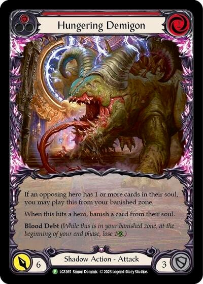 Hungering Demigon (Red) - LGS165 (PR) #LGS165 Promo Flesh and Blood: Promo Cards Flesh and Blood TCG: 2019