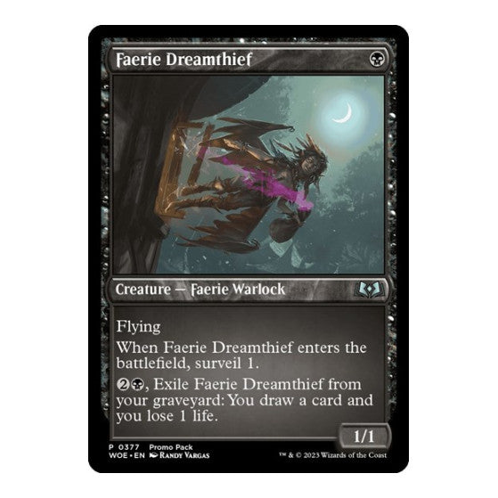 Faerie Dreamthief (PPWOE) #377 Uncommon Promo Pack: Wilds of Eldraine Magic: The Gathering: 2023