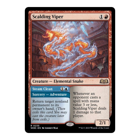 Scalding Viper (PPWOE) #235 Rare (Lightly Played) Promo Pack: Wilds of Eldraine Magic: The Gathering: 2023