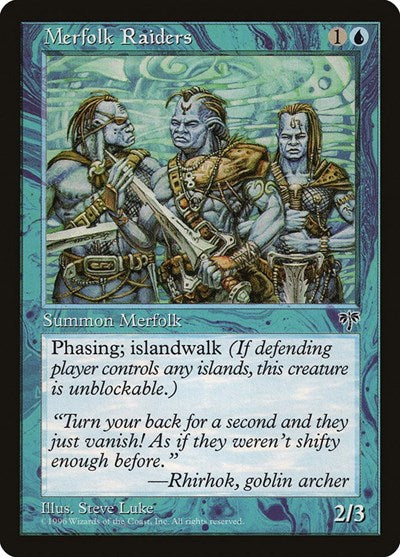 Merfolk Raiders (MIR) #75 Common (Lightly Played) Mirage Magic: The Gathering: 1996