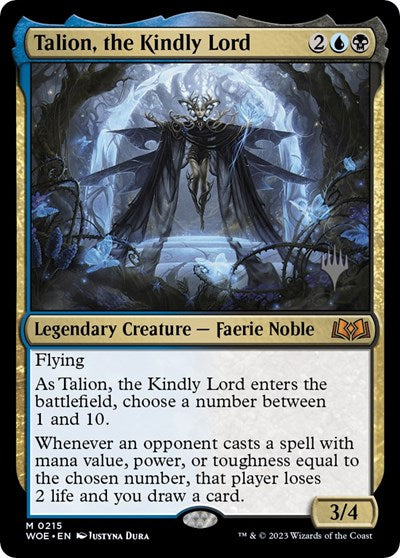 Talion the Kindly Lord (PPWOE) #215p Mythic Rare (Near Mint) Promo Pack: Wilds of Eldraine Magic: The Gathering: 2023