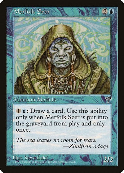 Merfolk Seer (MIR) #76 Common (Lightly Played) Mirage Magic: 1996