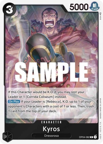 Kyros (OP04) #OP04-082 Rare (Foil Lightly Played) Kingdoms of Intrigue One Piece Card Game: 2023