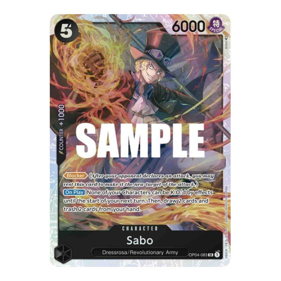 Sabo (OP04) #OP04-083 Super Rare (Foil Lightly Played) Kingdoms of Intrigue One Piece Card Game: 2023