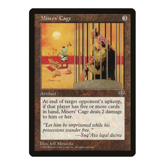 Misers Cage (MIR) #311 Rare (Heavily Played) Mirage Magic: The Gathering: 1996