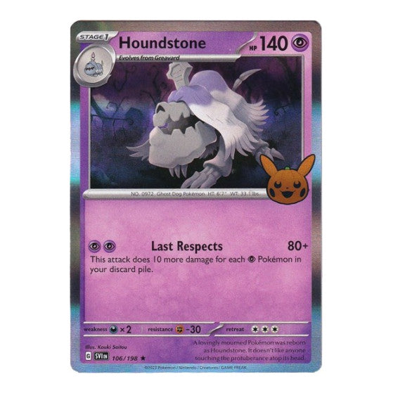 Houndstone (TTBB23) #106/198 Rare Trick or Trade BOOster Bundle 2023 Pokemon: 2023