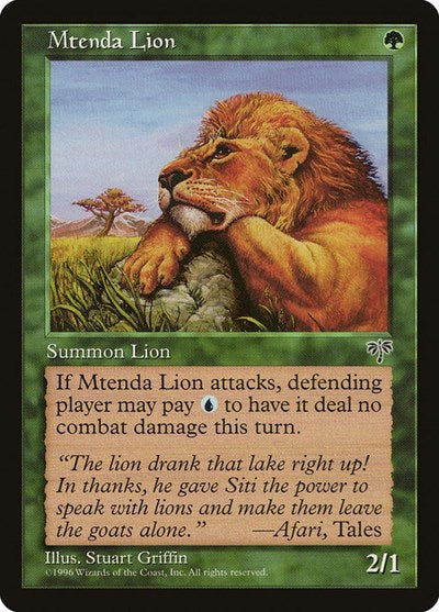 Mtenda Lion (MIR) #230 Common (Lightly Played) Mirage Magic: The Gathering: 1996