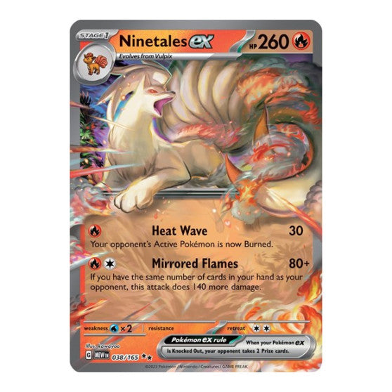 Ninetales ex - 038/165 (MEW) #038/165 Double Rare (Holofoil Near Mint) SV: Scarlet & Violet 151 Pokemon: 2023