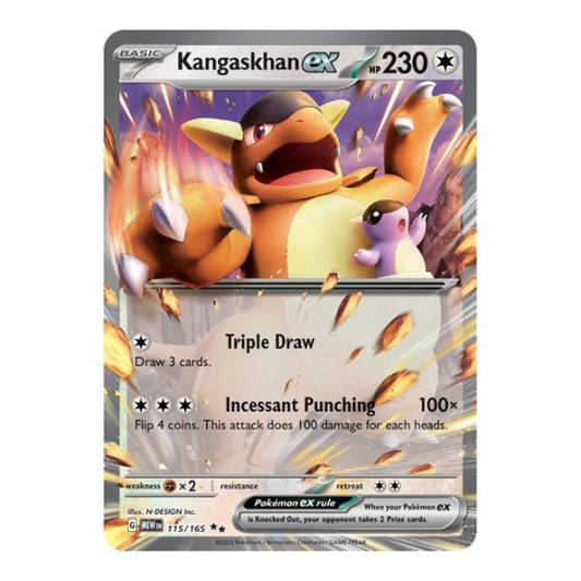 Kangaskhan ex - 115/165 (MEW) #115/165 Double Rare (Holofoil Near Mint) SV: Scarlet & Violet 151 Pokemon: 2023