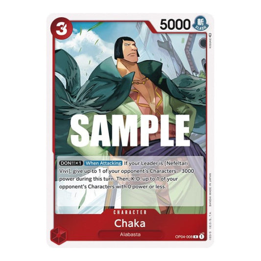 Chaka (OP04) #OP04-008 Rare Kingdoms of Intrigue One Piece Card Game: 2023