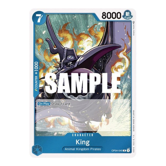 King (OP04) #OP04-045 Rare (Foil Lightly Played) Kingdoms of Intrigue One Piece Card Game: 2023