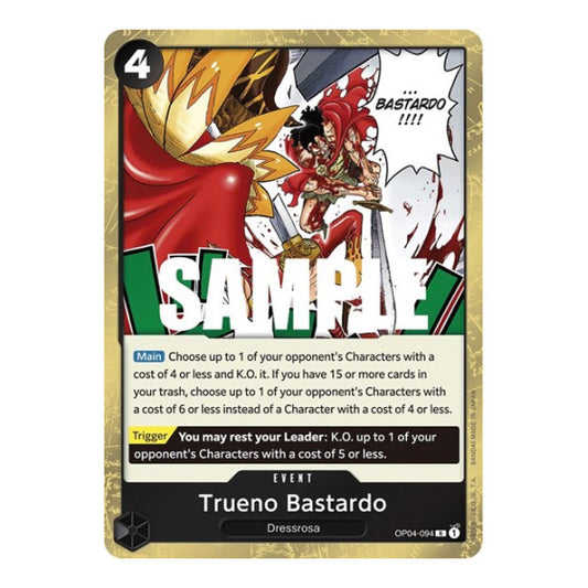 Trueno Bastardo (OP04) #OP04-094 Rare (Foil Near Mint) Kingdoms of Intrigue One Piece Card Game: 2023