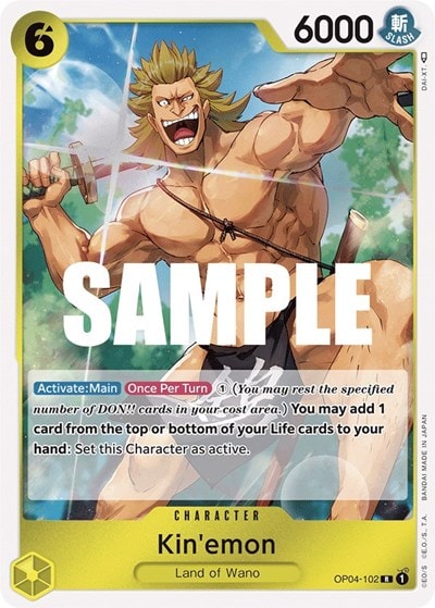 Kin'emon (OP04) #OP04-102 Rare (Foil Lightly Played) Kingdoms of Intrigue One Piece Card Game: 2023