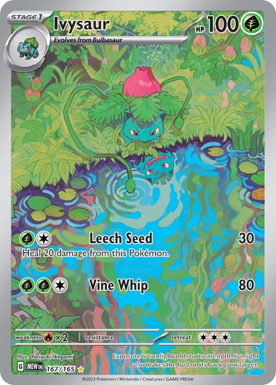Ivysaur 167 165 (MEW) #167/165 Illustration Rare (Holofoil Near Mint) SV: Scarlet & Violet 151 Pokemon: 2023