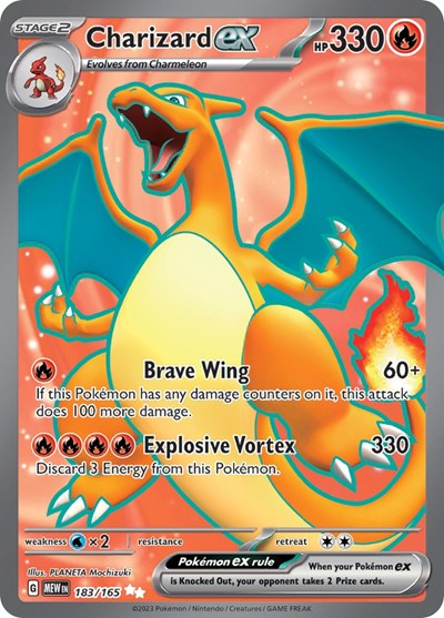 Charizard ex 183 165 (MEW) #183/165 Ultra Rare (Holofoil Near Mint) SV: Scarlet & Violet 151 Pokemon: 2023