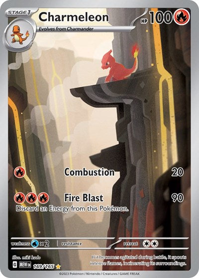Charmeleon 169 165 (MEW) #169/165 Illustration Rare (Holofoil Near Mint) SV: Scarlet & Violet 151 Pokemon: 2023