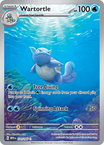 Wartortle 171 165 (MEW) #171/165 Illustration Rare (Holofoil Near Mint) SV: Scarlet & Violet 151 Pokemon: 2023