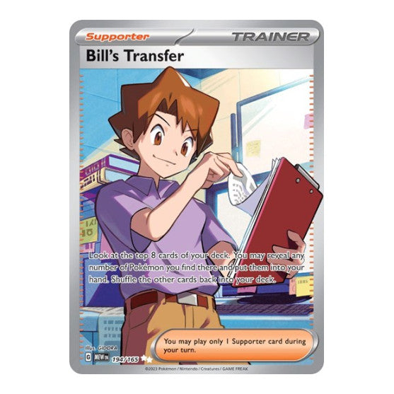 Bills Transfer 194 165 (MEW) #194/165 Ultra Rare (Holofoil Near Mint) SV: Scarlet & Violet 151 Pokemon: 2023