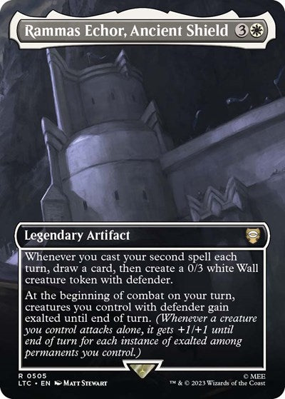 Rammas Echor Ancient Shield Borderless (LTC) #505 Rare (Foil Lightly Played) Commander: The Lord of the Rings: Tales of Middle-earth Magic: The Gathering: 2023